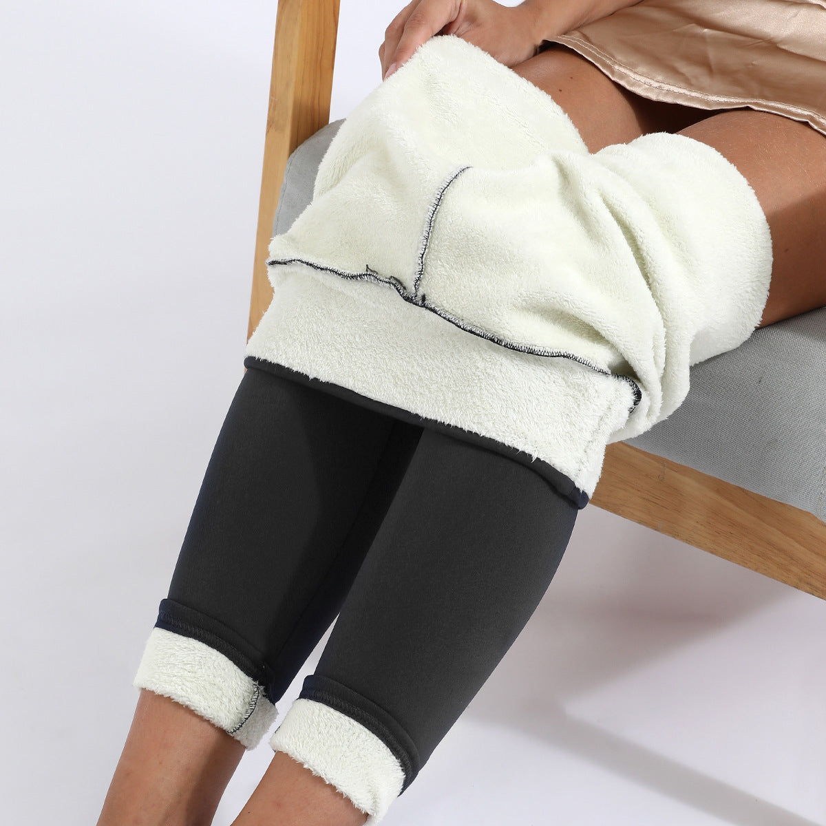 Leggings d'hiver chauds, épais et extensibles en cachemire d'agneau