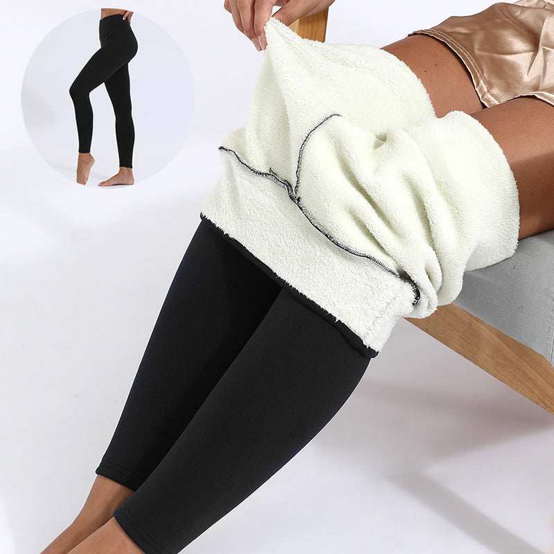 Leggings d'hiver chauds, épais et extensibles en cachemire d'agneau